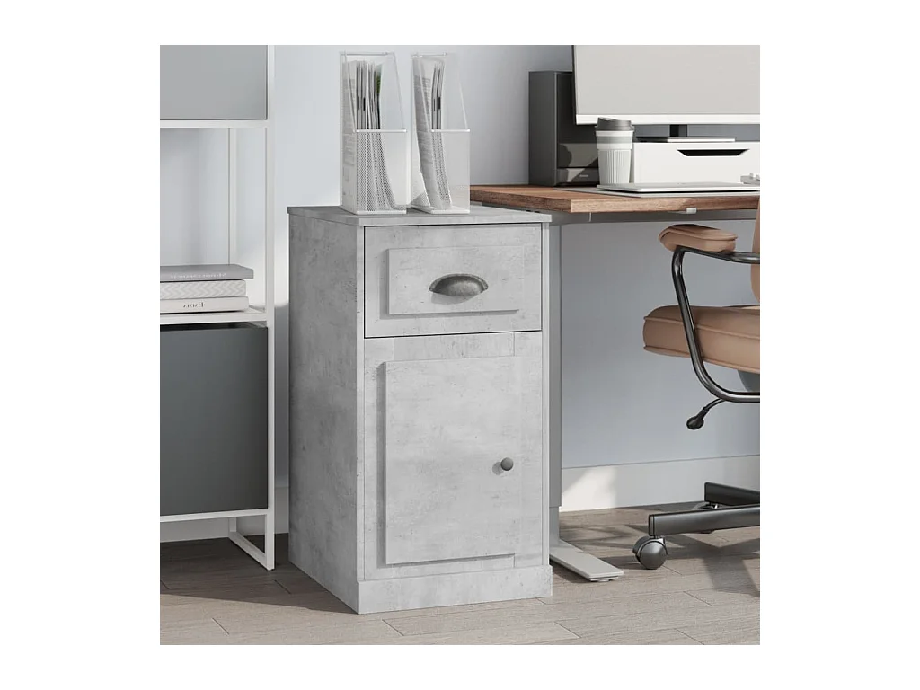 Armoire latérale avec tiroir gris béton 40x50x75 cm
