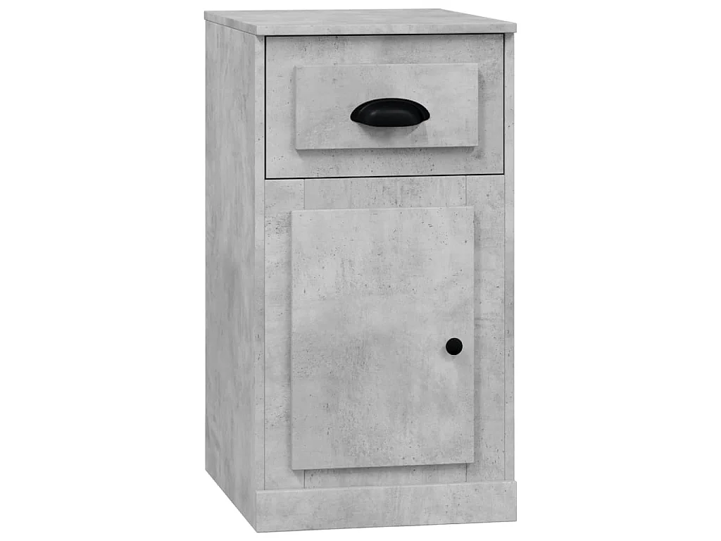 Armoire latérale avec tiroir gris béton 40x50x75 cm