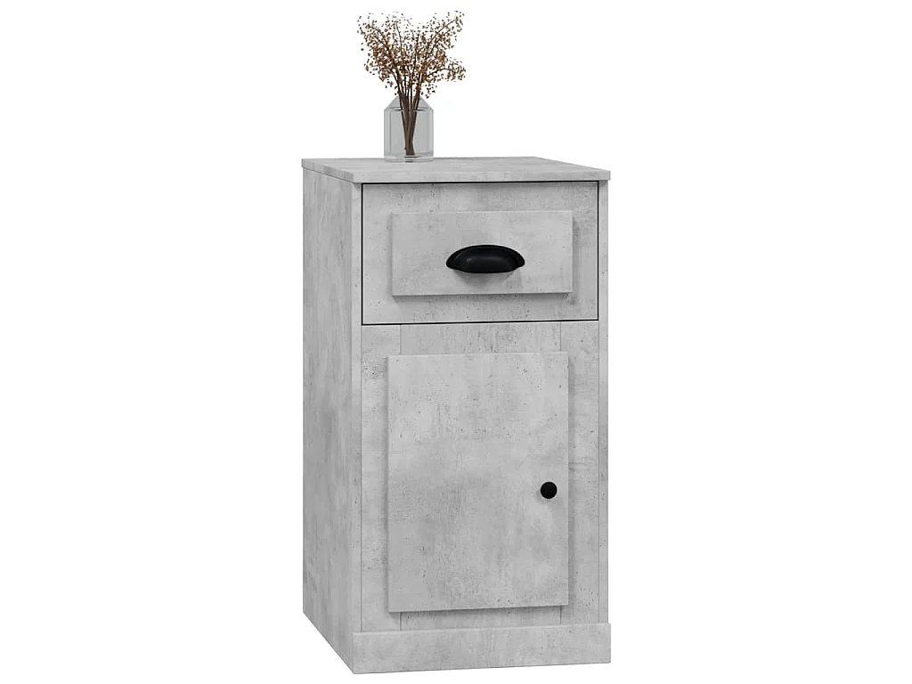 Armoire latérale avec tiroir gris béton 40x50x75 cm