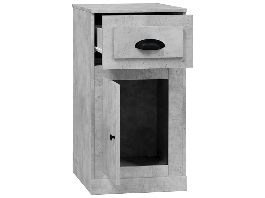 Armoire latérale avec tiroir gris béton 40x50x75 cm