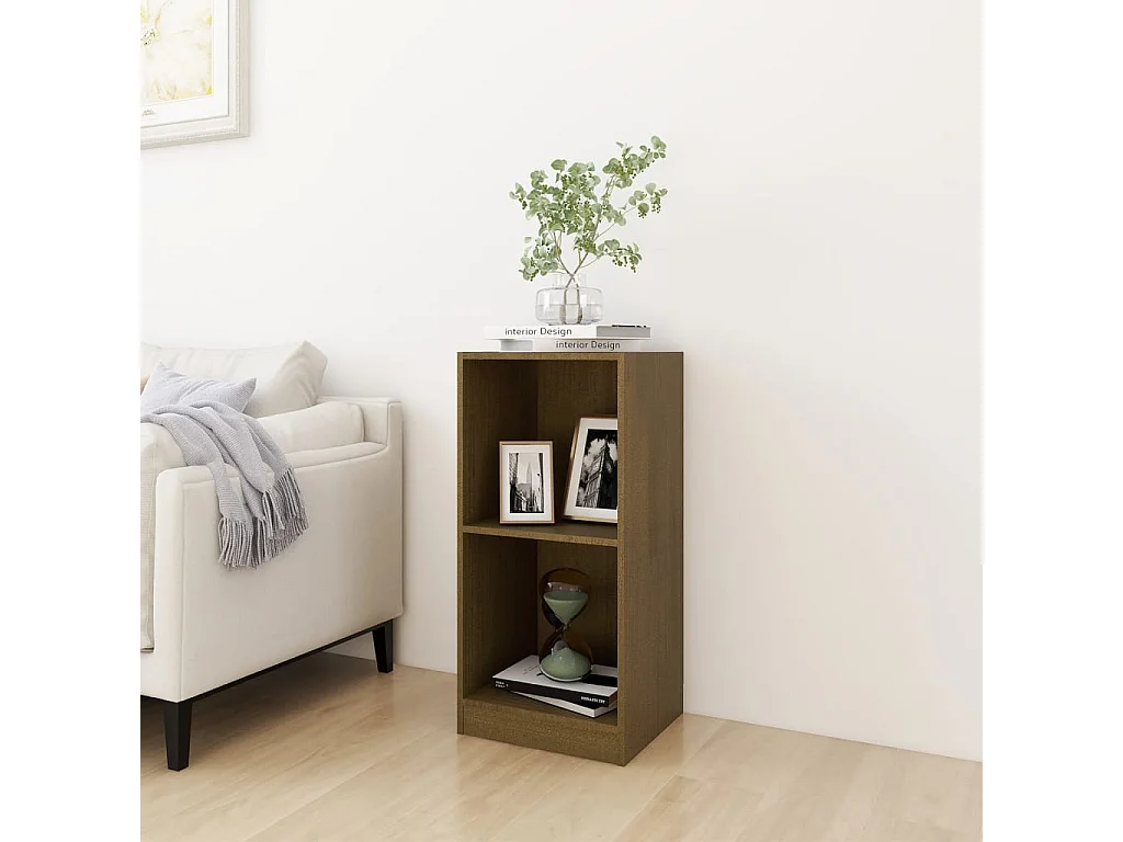 Credenza Marrone Ambra 35,5x33,5x76cm in Legno Massello di Pino