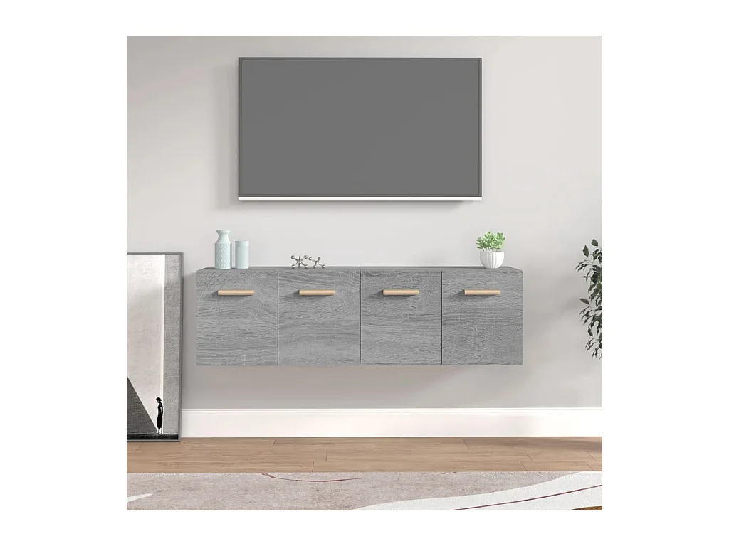 Armoires murales 2 pcs Sonoma gris 60x36,5x35 cm Bois
