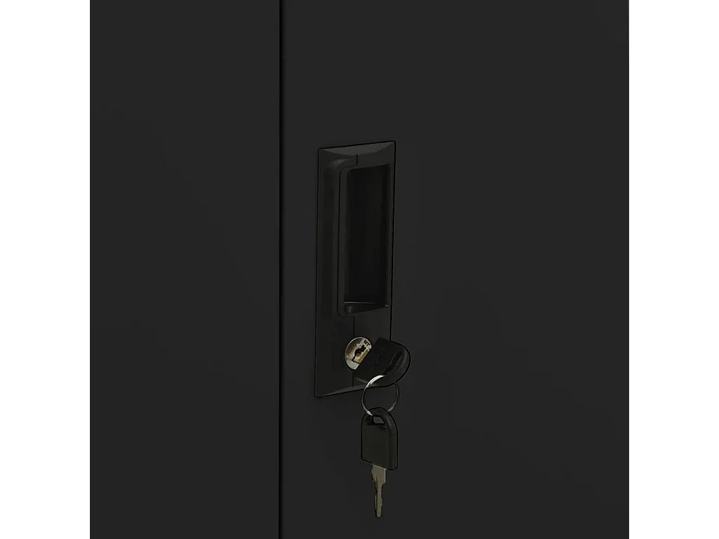 Armadio per Ufficio Nero 90x40x102 cm in Acciaio