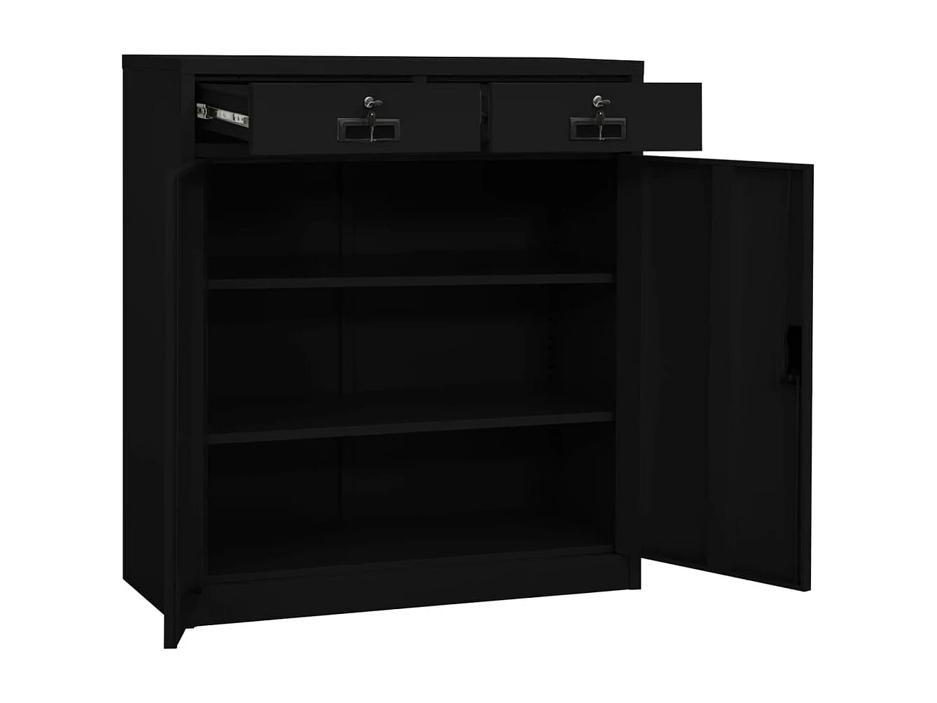 Armoire de bureau Noir 90x40x102 cm Acier