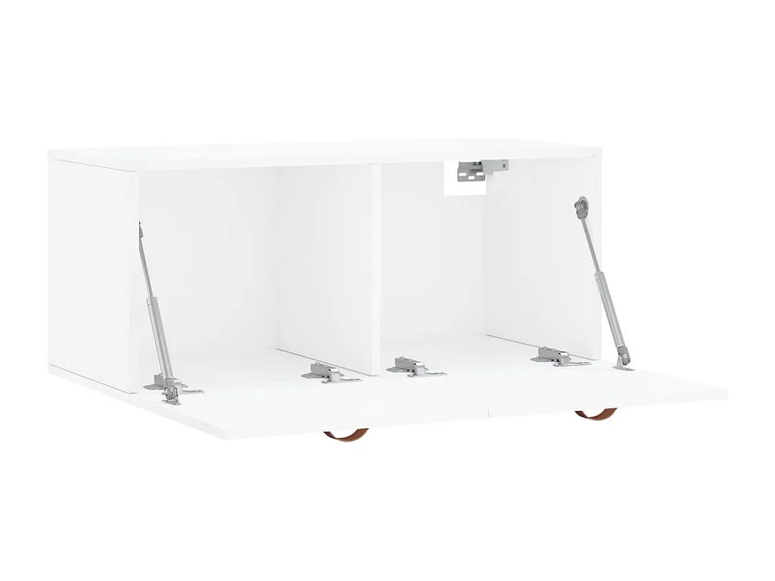 Wandkast 80x36,5x35 cm bewerkt hout hoogglans wit