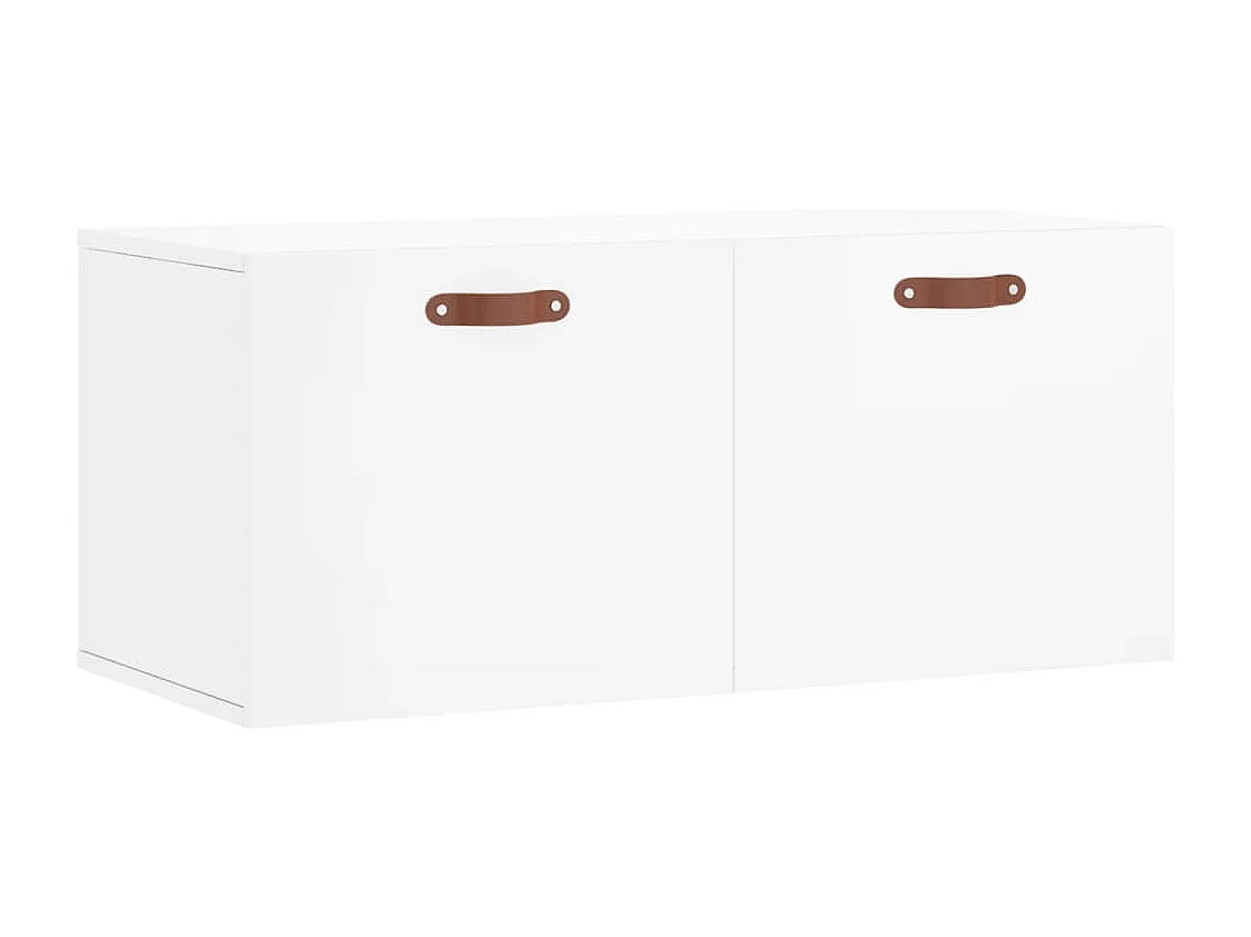 Armoire murale blanc brillant 80x36,5x35 cm bois d'ingénierie