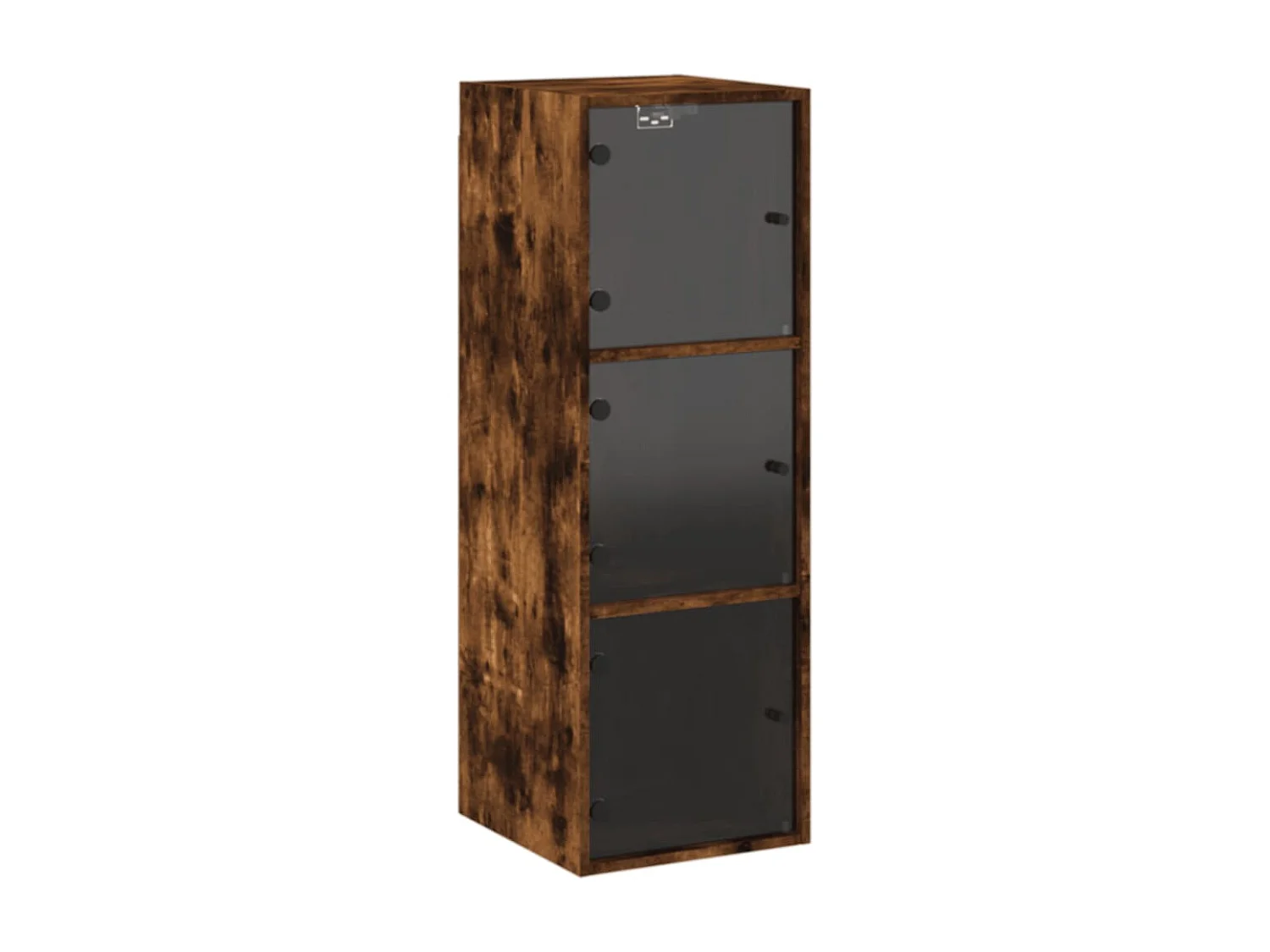 Armoire murale avec portes en verre chêne fumé 35x37x100 cm