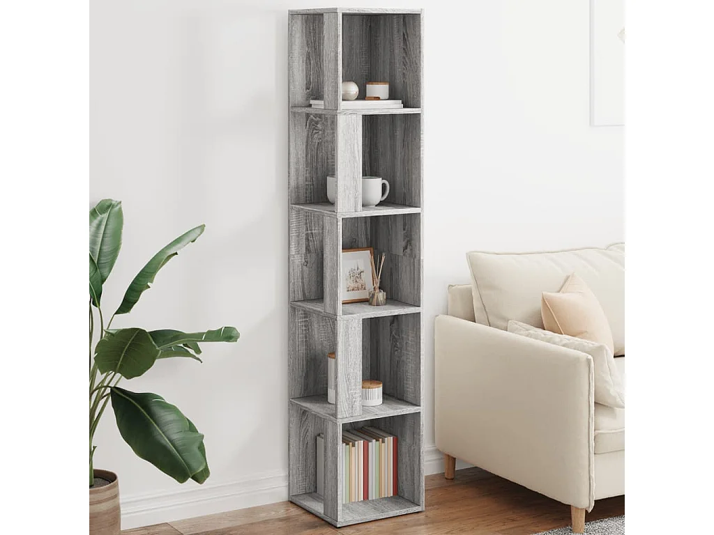Scaffale Angolare Grigio Sonoma 33x33x164,5cm Legno Multistrato