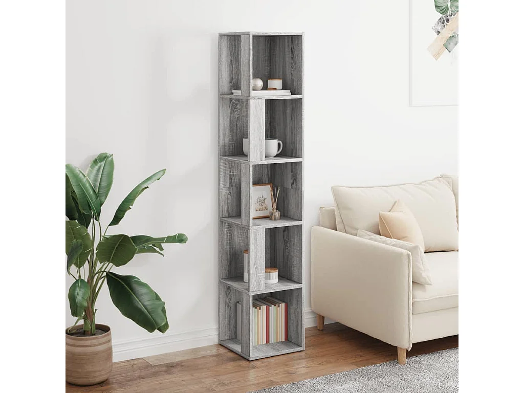 Scaffale Angolare Grigio Sonoma 33x33x164,5cm Legno Multistrato