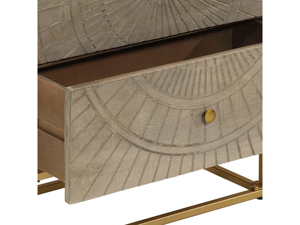 Commode 55x30x76 cm bois massif de manguier et fer