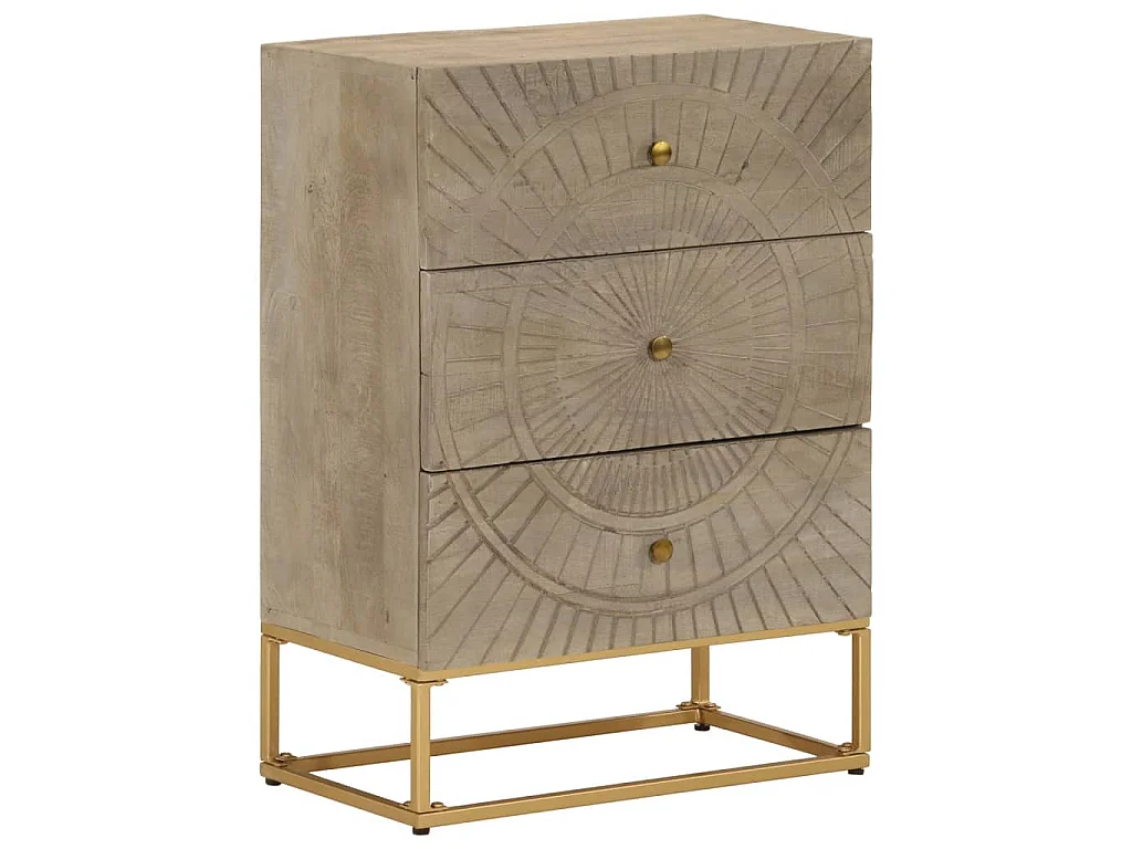 Kommode 55x30x76 cm Massivholz Mango und Eisen
