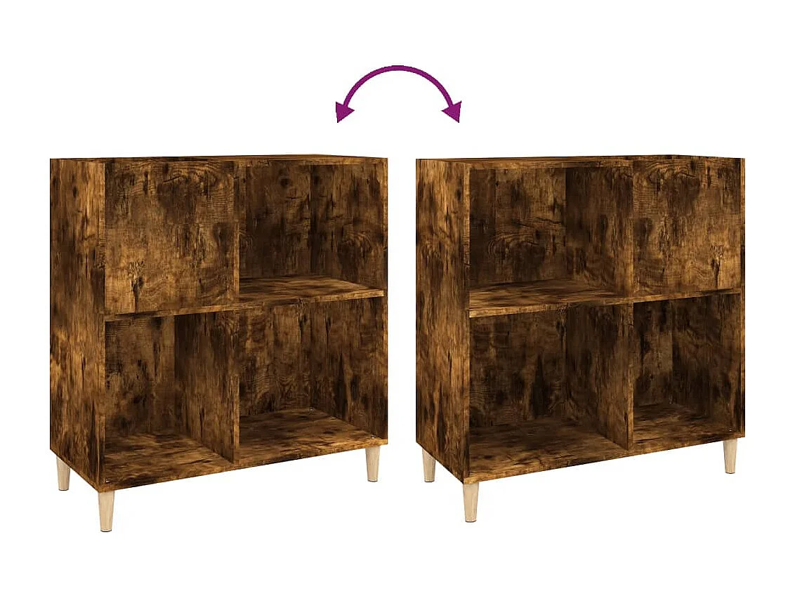 Armoire à disques chêne fumé 84,5x38x89 cm bois d'ingénierie