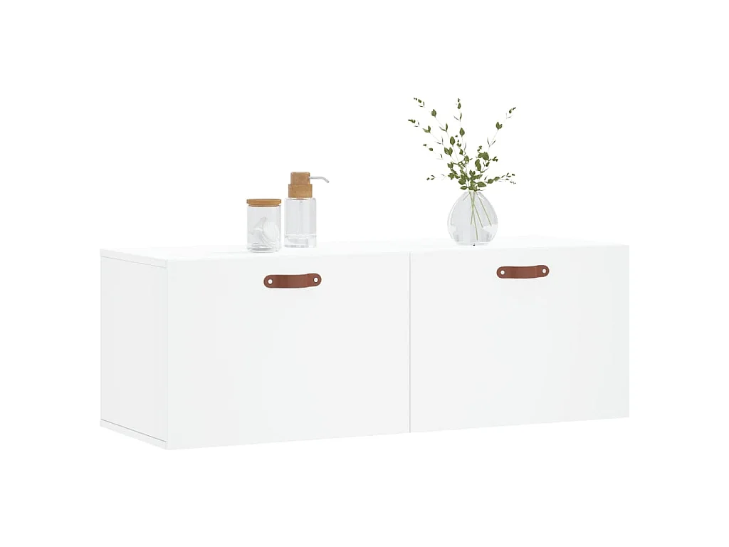 Wandkast 100x36,5x35 cm bewerkt hout wit