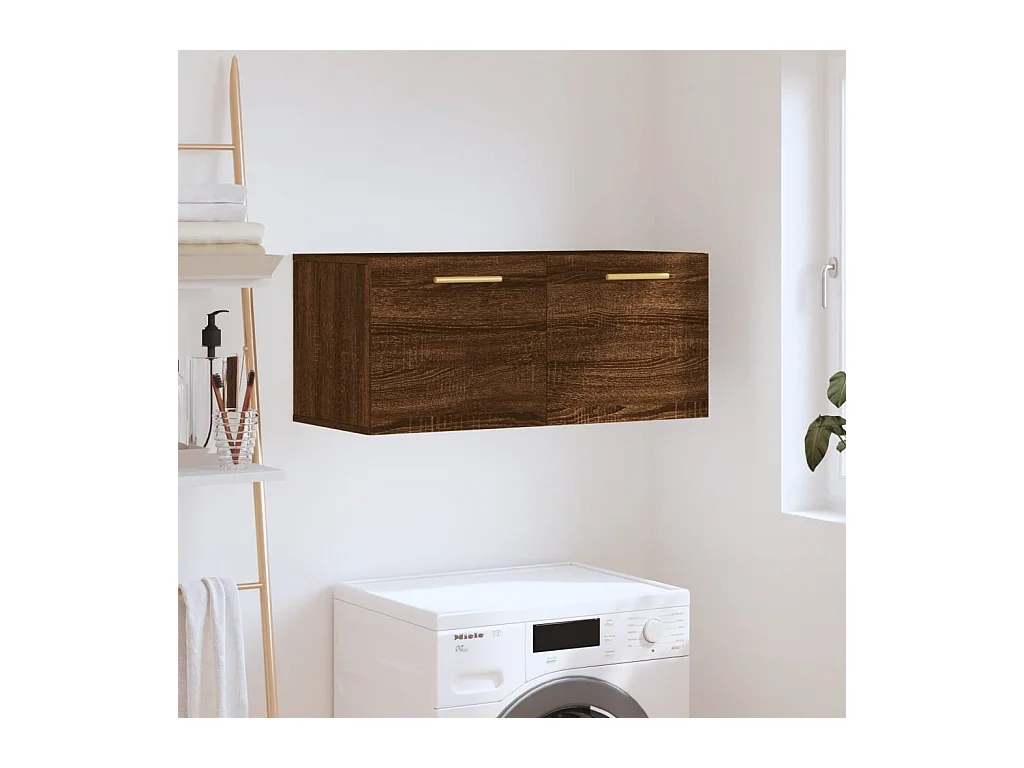 Mobile a Parete Rovere Marrone 80x36,5x35 cm Legno Multistrato