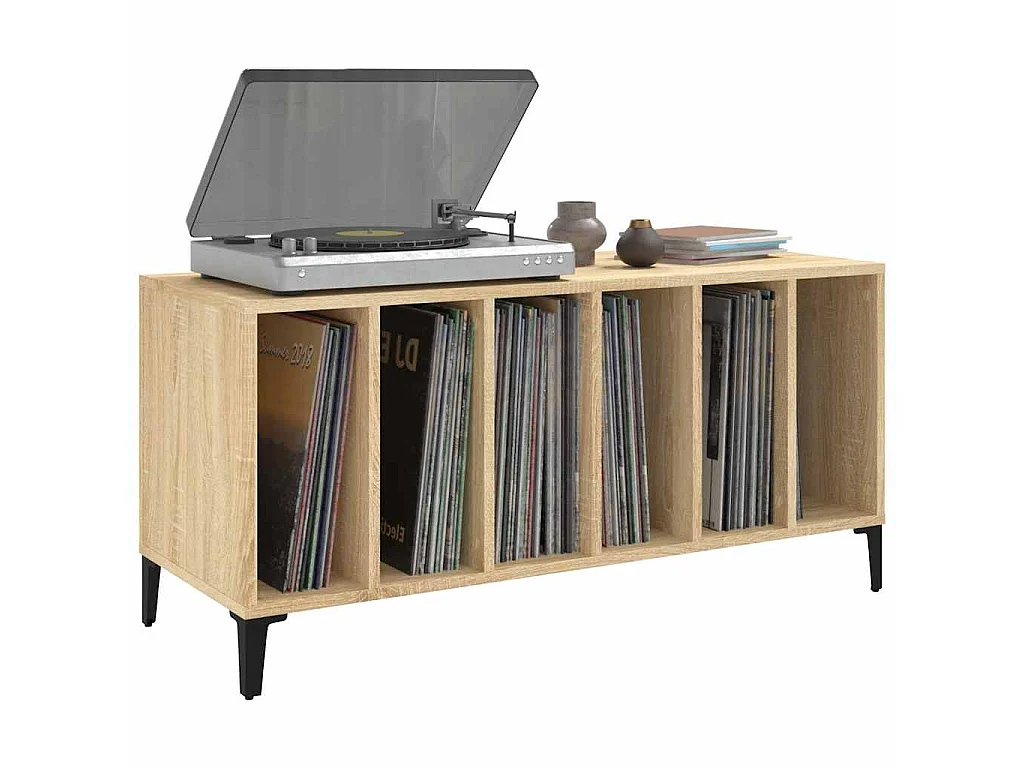 Armoire à disques chêne sonoma 100x38x48 cm bois d'ingénierie