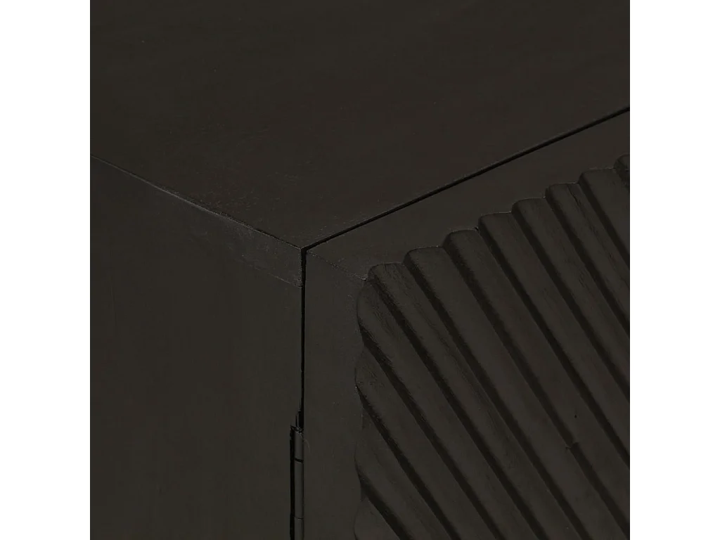 Buffet noir 55x30x76 cm bois massif de manguier et fer