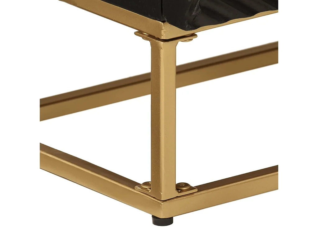 Buffet noir 55x30x76 cm bois massif de manguier et fer