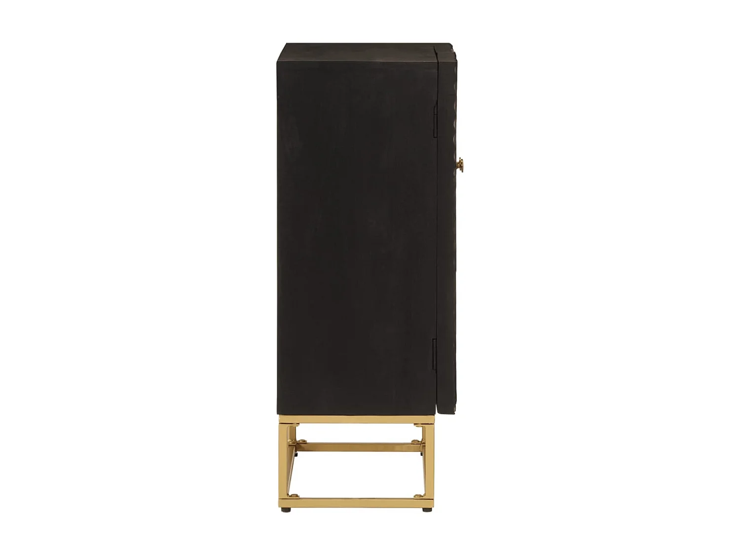 Sideboard Schwarz 55x30x76 cm Massivholz Mango und Eisen