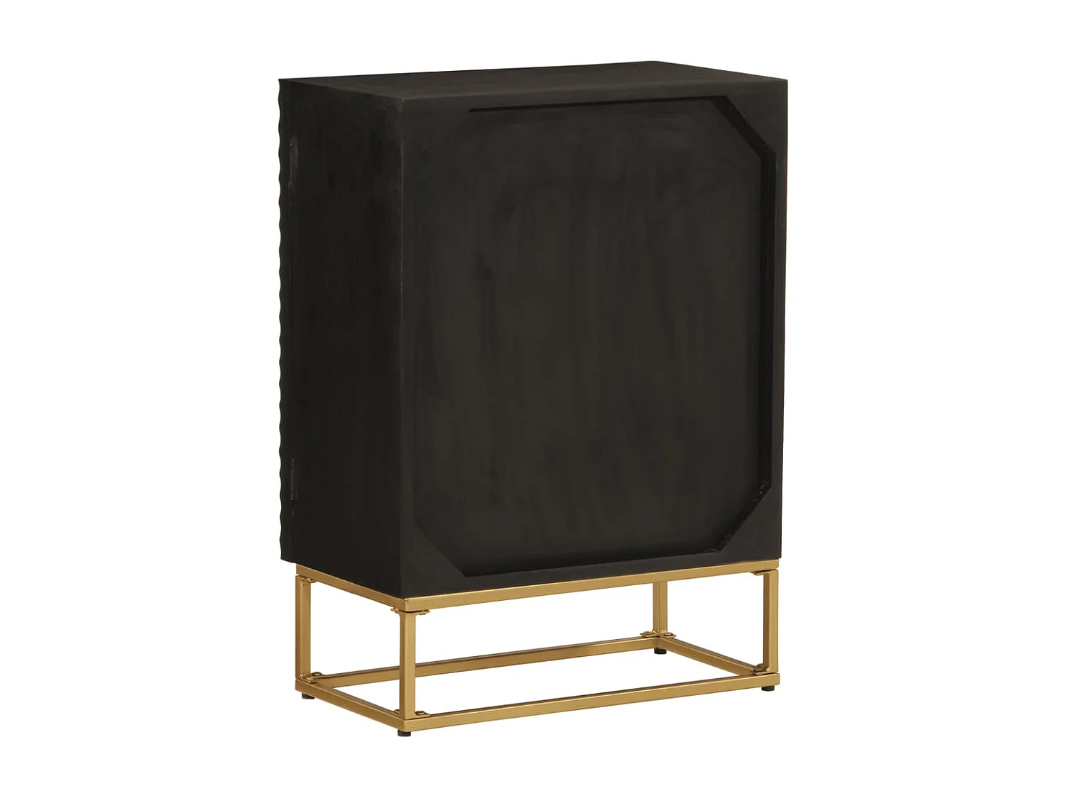 Sideboard Schwarz 55x30x76 cm Massivholz Mango und Eisen