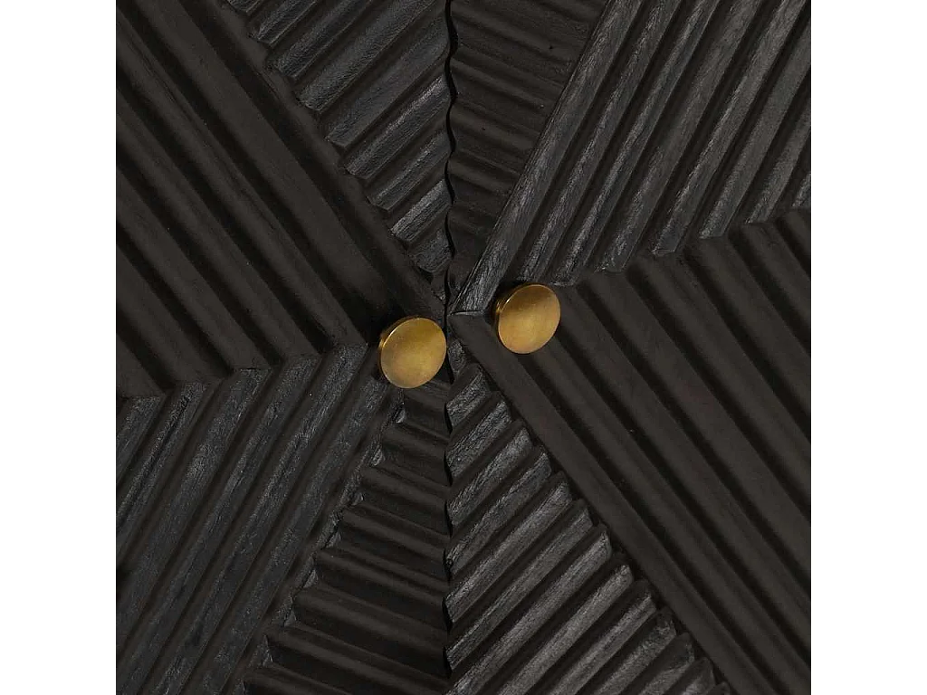 Sideboard Schwarz 55x30x76 cm Massivholz Mango und Eisen