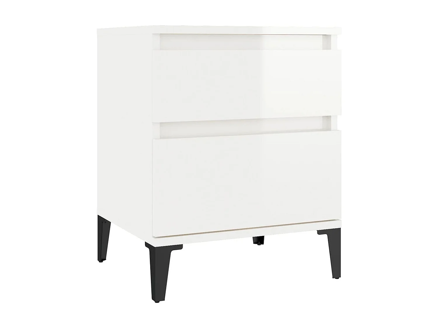 Table de chevet Blanc brillant 40x35x50 cm