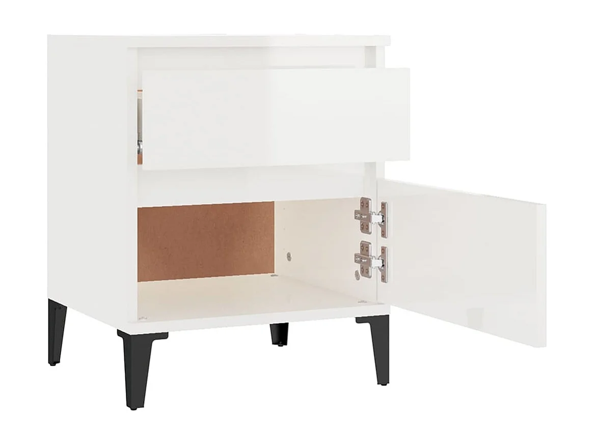 Table de chevet Blanc brillant 40x35x50 cm