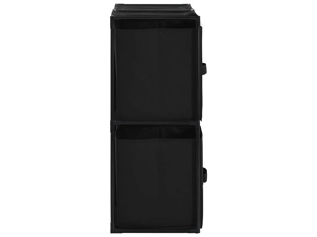 Armoire de rangement avec 4 paniers tissu Noir 63x30x71cm Acier