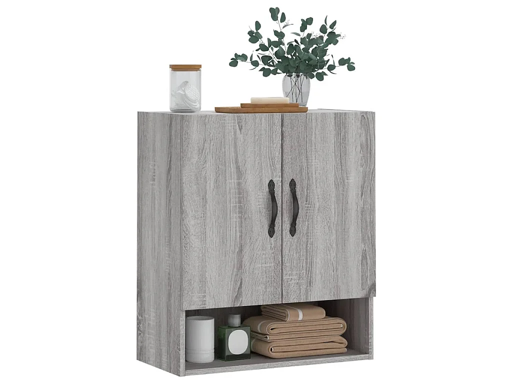 Armadietto a Muro Grigio Sonoma 60x31x70cm in Legno Multistrato