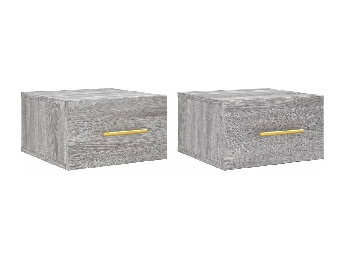 Comodini a Muro 2 pz Grigio Sonoma 35x35x20 cm