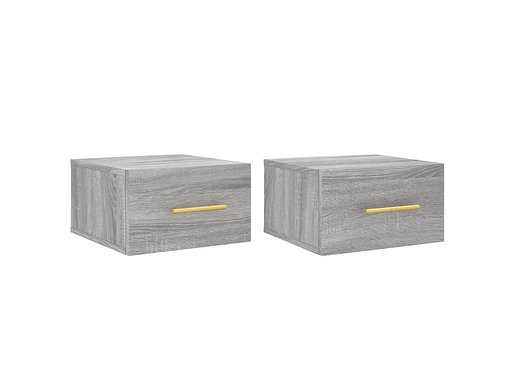 Mesitas de noche de pared 2 uds color gris Sonoma 35x35x20 cm