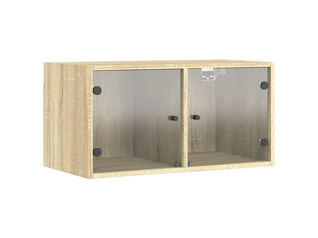 Mobile a Muro con Ante in Vetro Rovere Sonoma 68,5x37x35 cm