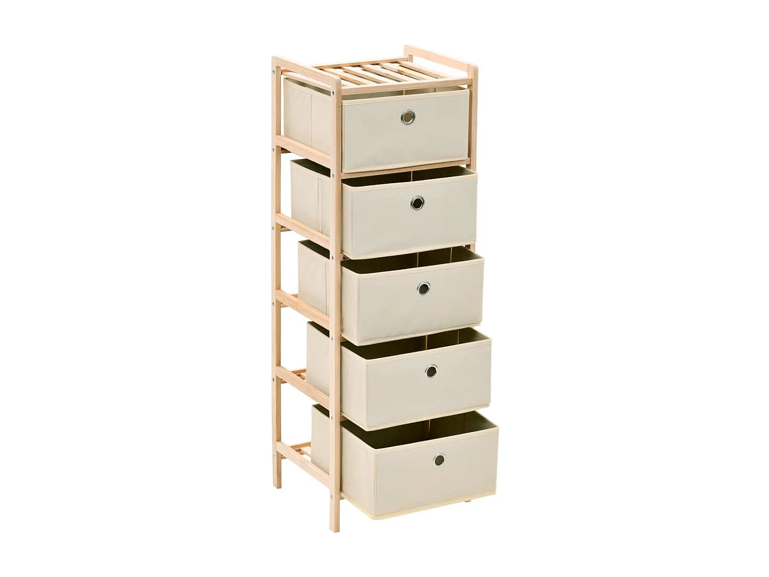 Étagères de rangement avec 5 paniers en tissu 2 pcs beige cèdre