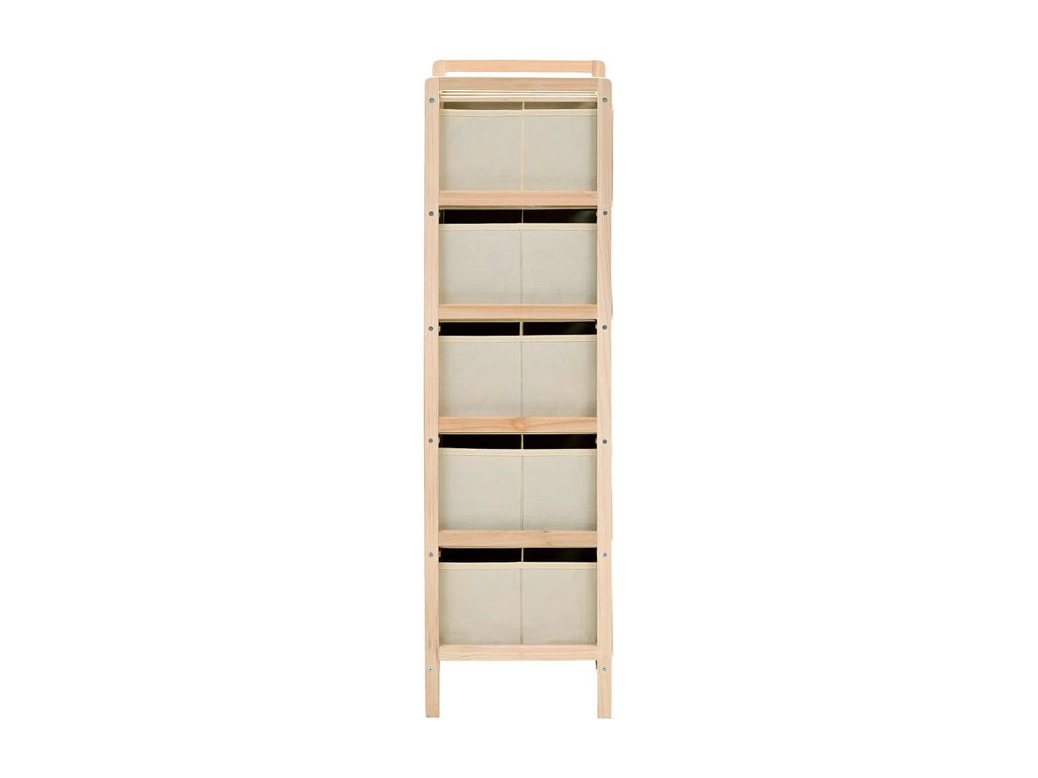 Étagères de rangement avec 5 paniers en tissu 2 pcs beige cèdre