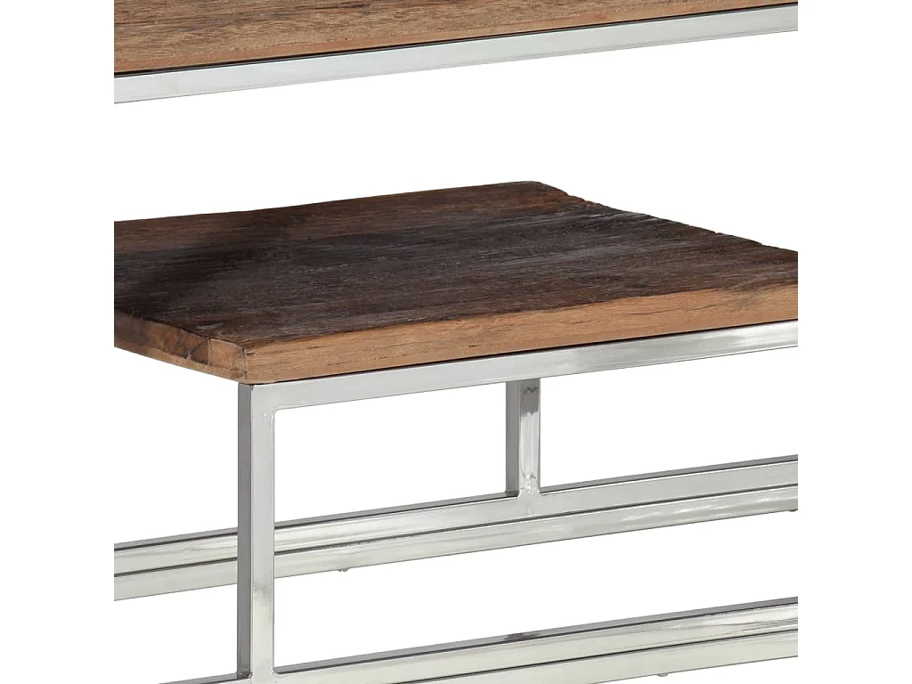 Konsolentisch Silbern Edelstahl und Massivholz