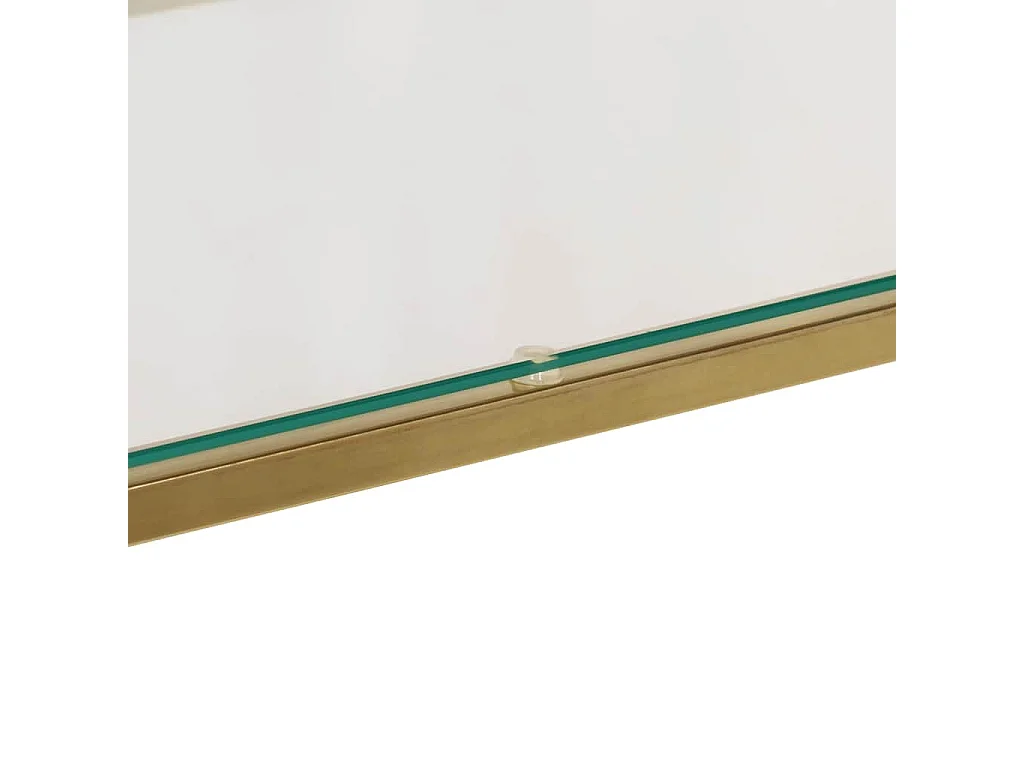 Table console doré acier inoxydable et verre trempé