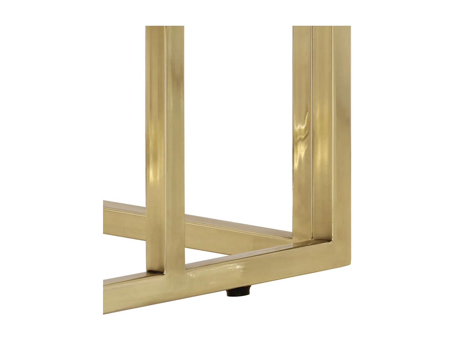 Table console doré acier inoxydable et verre trempé
