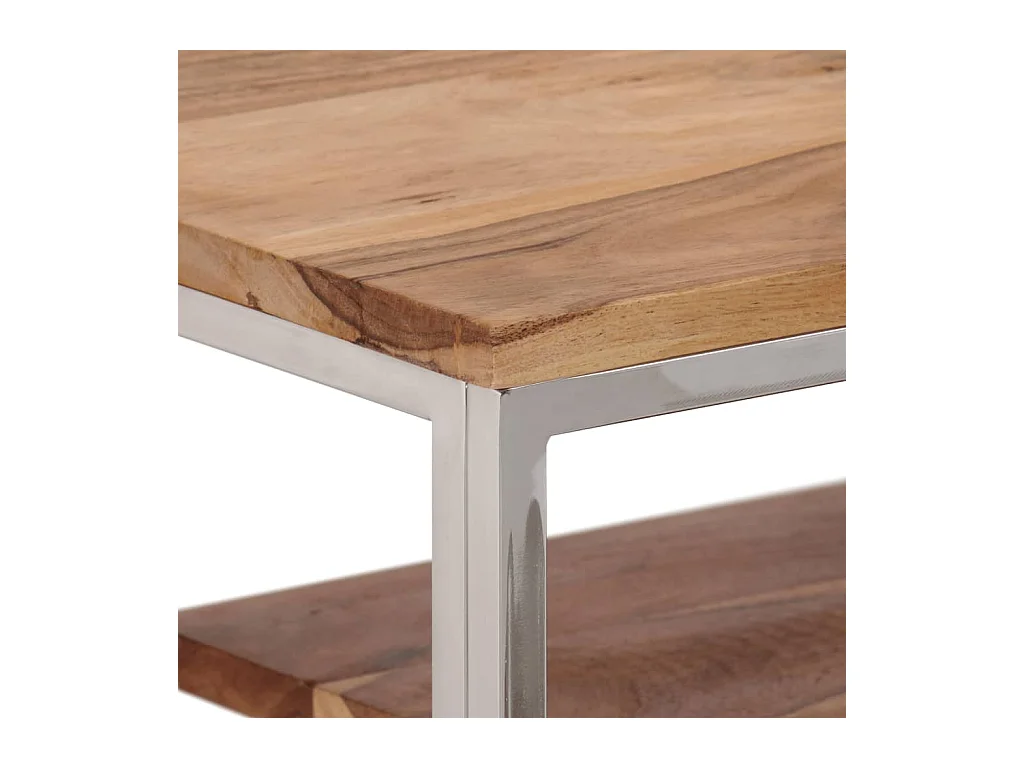 Konsolentisch Silbern Edelstahl und Massivholz Akazie