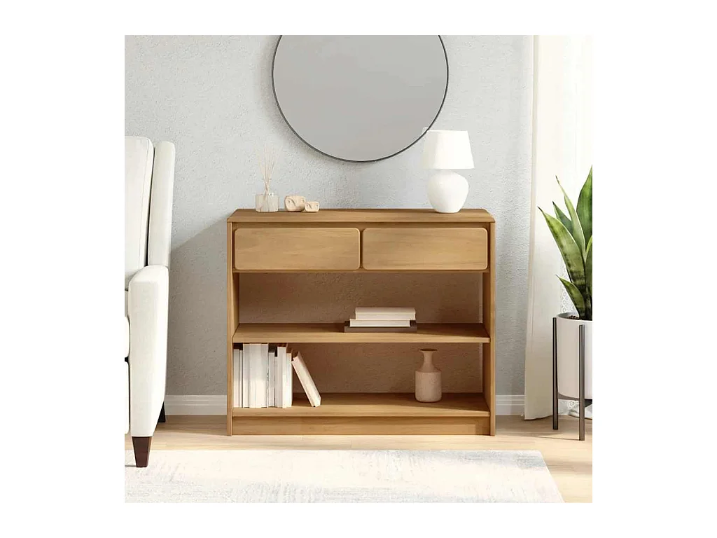 Table console SAUDA chêne 89,5x36,5x73 cm bois de pin massif