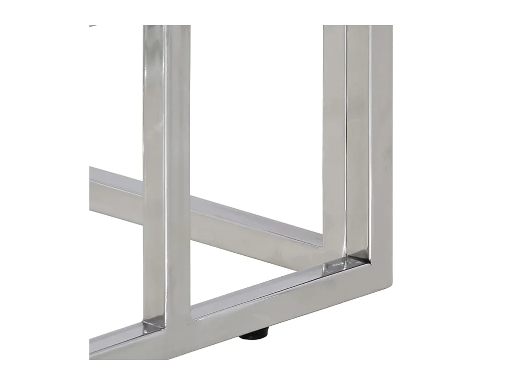 Konsolentisch Silbern Edelstahl und Hartglas