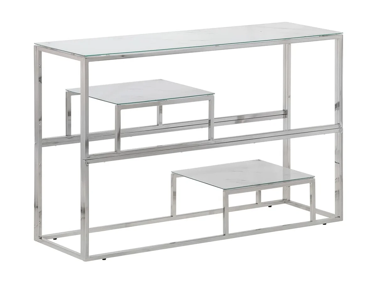 Wandtafel roestvrijstaal en gehard glas zilverkleurig