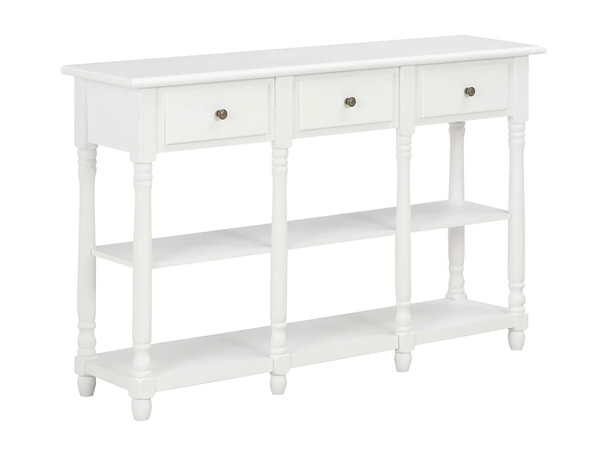 Mesa consola 110x30x76 cm derivados de madeira branco