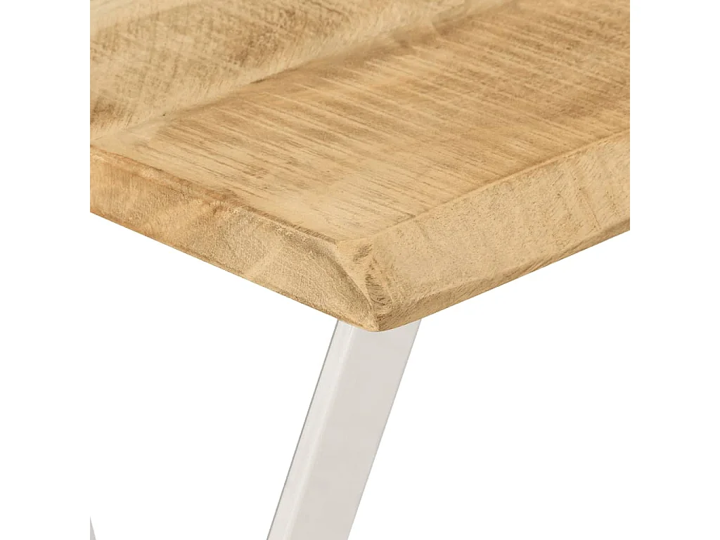 Wandtafel met natuurlijke rand 105x33x76 cm massief mangohout
