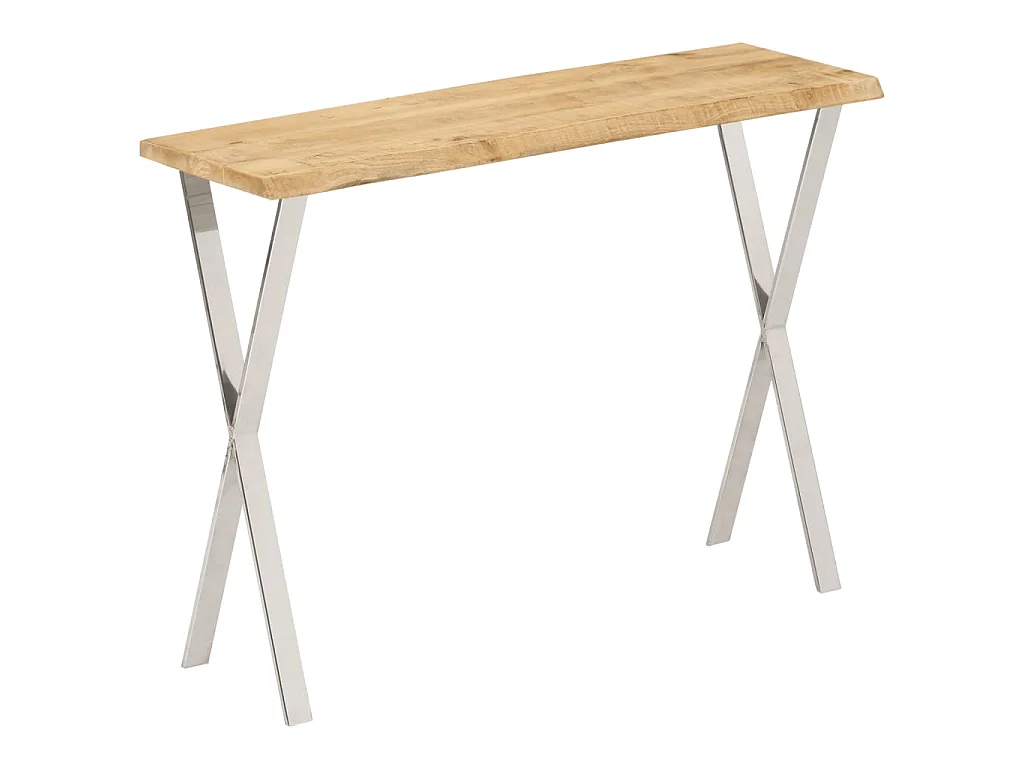 Wandtafel met natuurlijke rand 105x33x76 cm massief mangohout