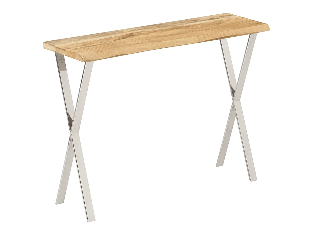 Wandtafel met natuurlijke rand 105x33x76 cm massief mangohout