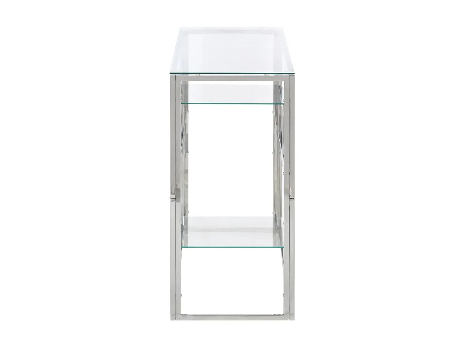 Konsolentisch Silbern Edelstahl und Hartglas