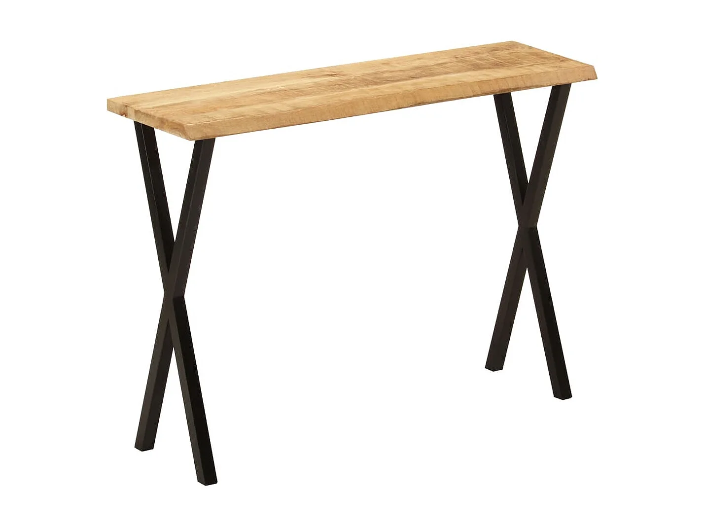 Wandtafel met natuurlijke rand 105x33x76 cm massief mangohout