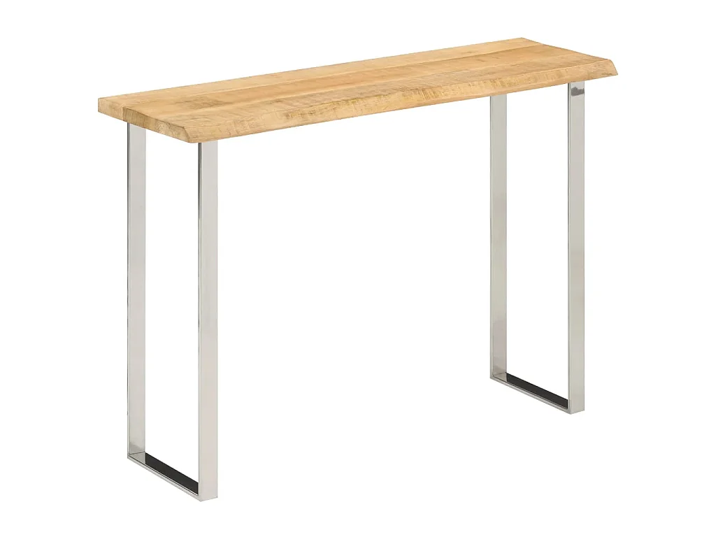 Konsolentisch mit Baumkante 105x33x76 cm Massivholz Mango