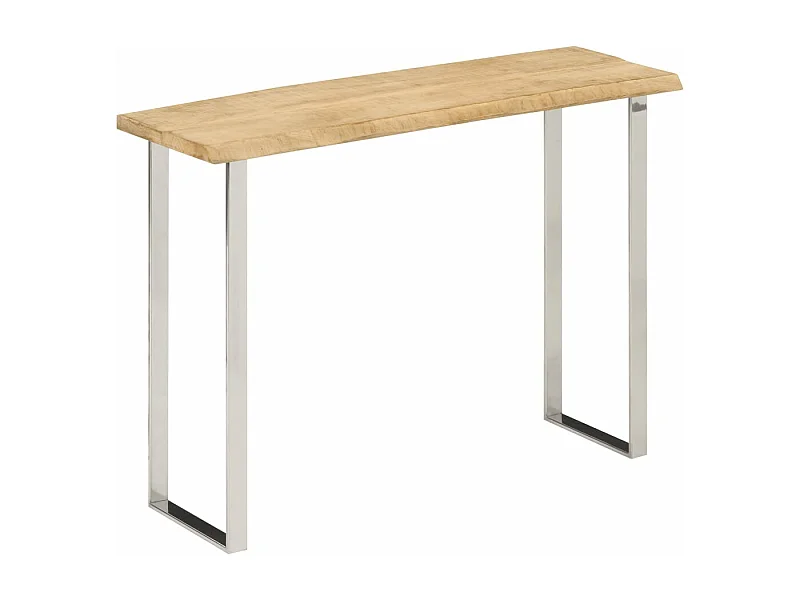 Wandtafel met natuurlijke rand 105x33x76 cm massief mangohout