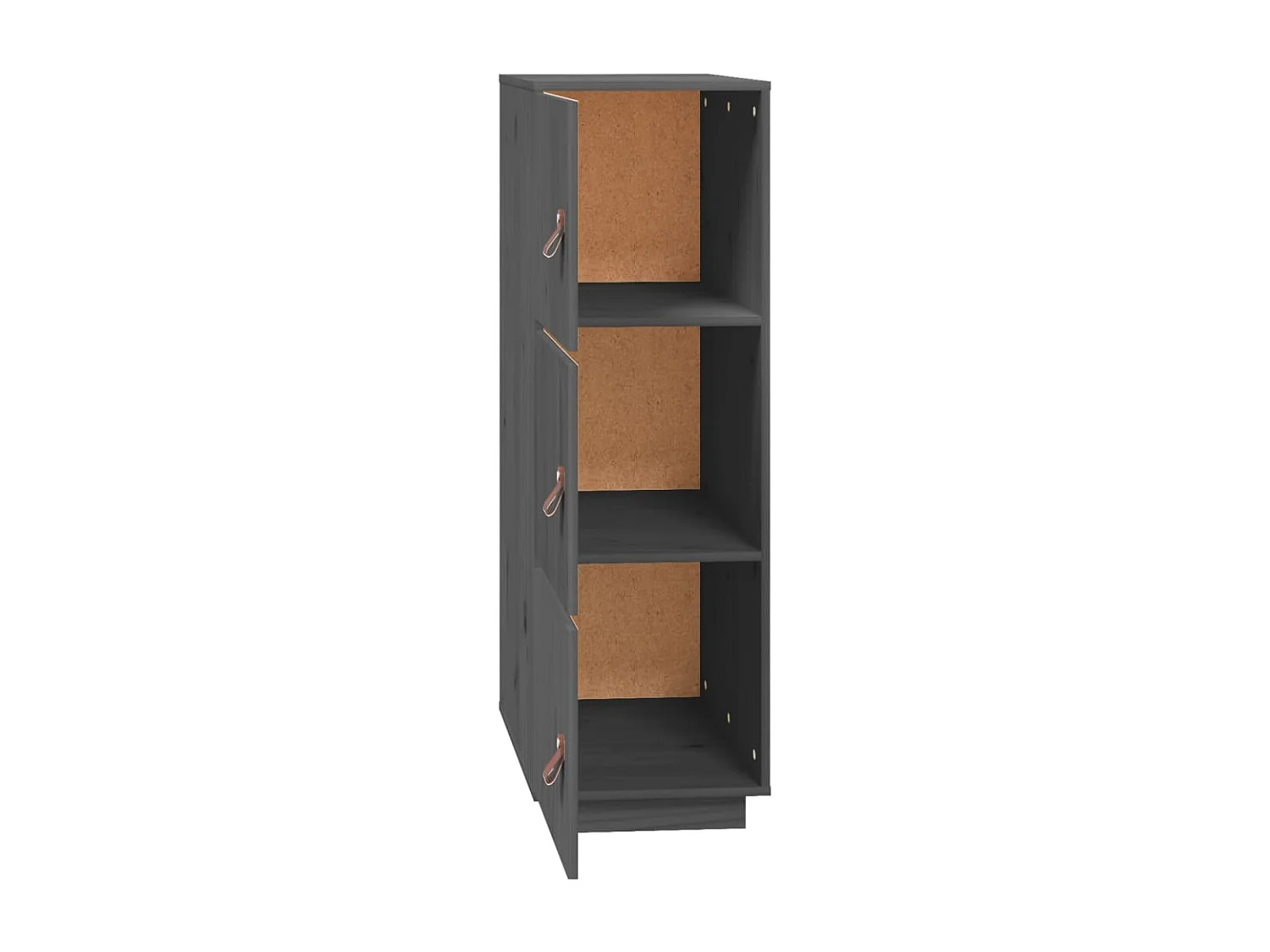 Highboard Grau 34x40x108,5 cm Massivholz Kiefer