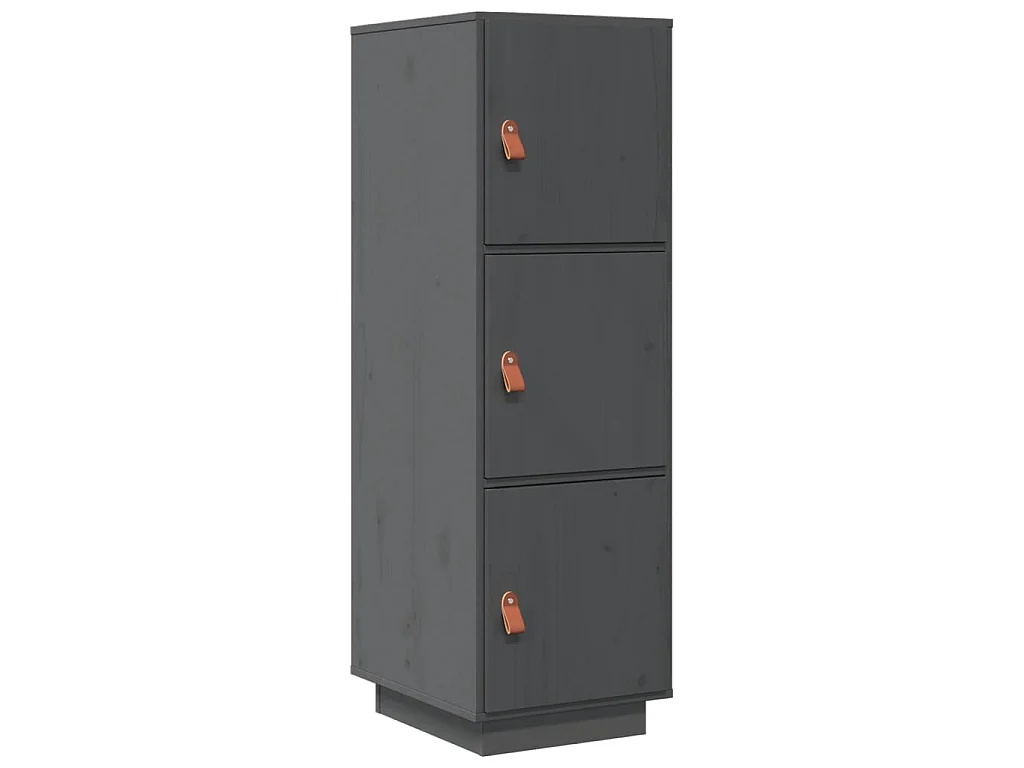 Buffet haut Gris 34x40x108,5 cm Bois massif de pin